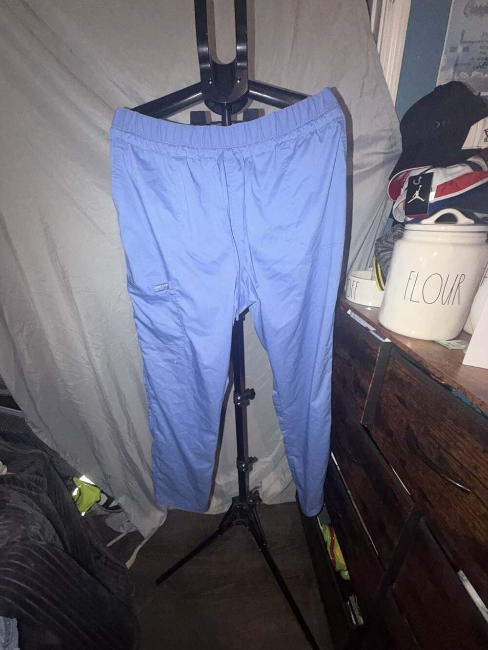 Cherokee Workwear Scrub Pants Size XL Tall Blue Drawstring